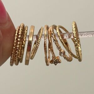 Beautiful gold rings (costume jewelry)!!!! Assorted sizes!